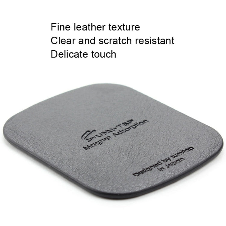 SUMITAP STHP-C40 Leather Square Magnetic Sheet Magnetic Car Phone Holder Accessories(Gray)