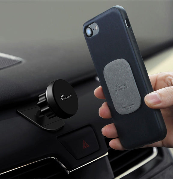 SUMITAP STHP-C40 Leather Square Magnetic Sheet Magnetic Car Phone Holder Accessories(Gray)