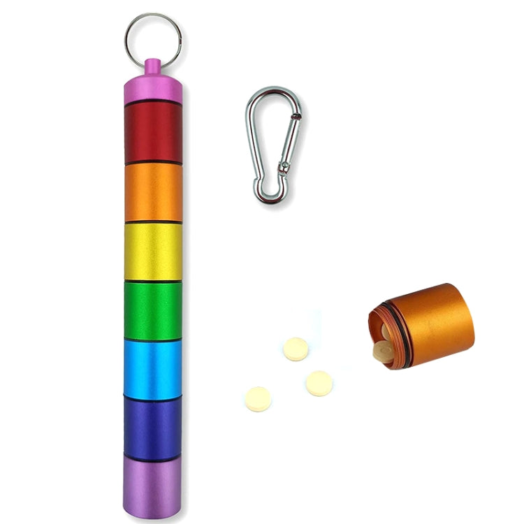 M003 Sealed Water-resistant 7 Days Split Aluminum Alloy Metal Pill Box(Colorful)