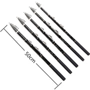 ZHANLANGWANG Carbon Throwing Pole Mini Short Rock Fishing Rod, Length: 2.1m(Black)