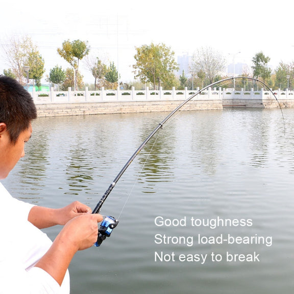 ZHANLANGWANG Carbon Throwing Pole Mini Short Rock Fishing Rod, Length: 2.1m(Black)