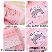 Cartoon Pencil Bag Large-capacity Primary School Stationery Bag With Handle, Color: Astronaut