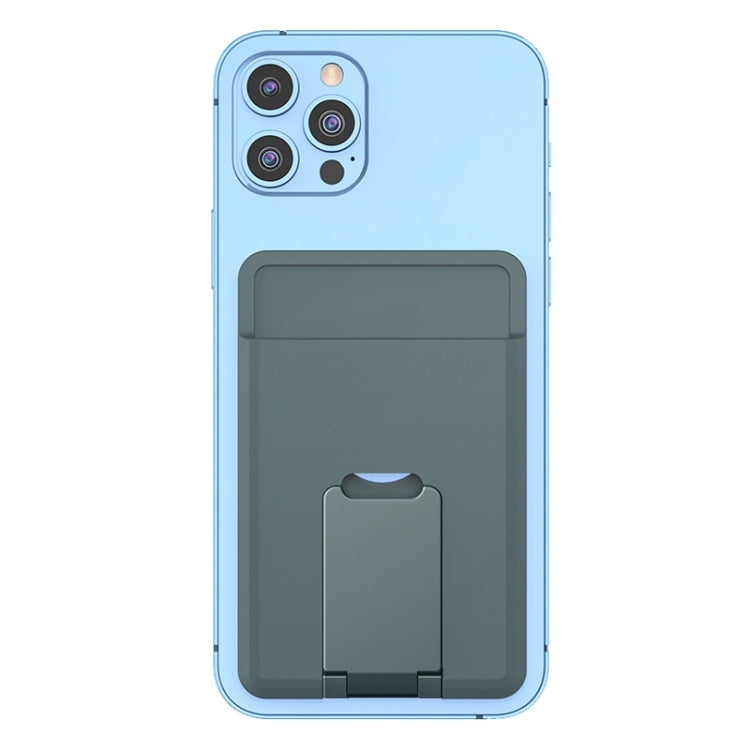 CY133H Silicone Magnetic Phone Holder with Card Holder Function(Pine Needle Green)