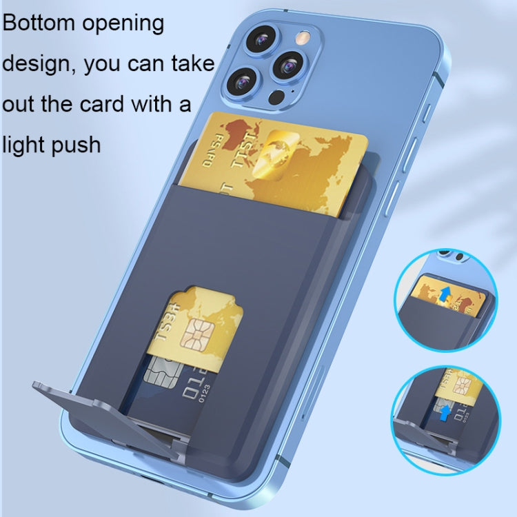 CY133H Silicone Magnetic Phone Holder with Card Holder Function(Pine Needle Green)