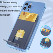 CY133H Silicone Magnetic Phone Holder with Card Holder Function(Midnight Blue)