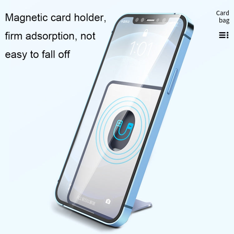 CY133H Silicone Magnetic Phone Holder with Card Holder Function(Pine Needle Green)