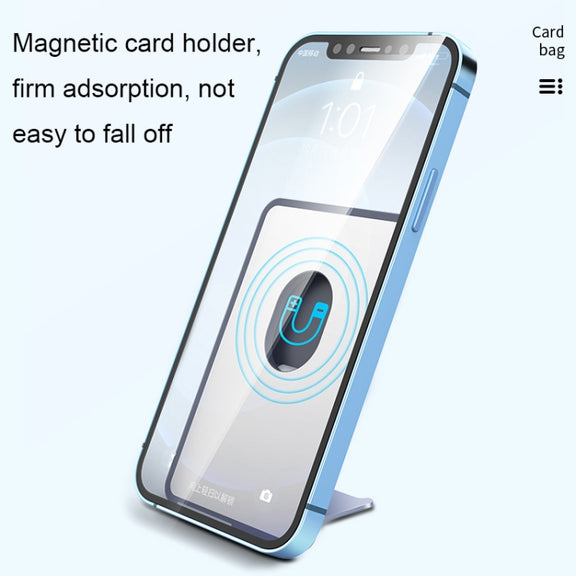 CY133H Silicone Magnetic Phone Holder with Card Holder Function(Pine Needle Green)