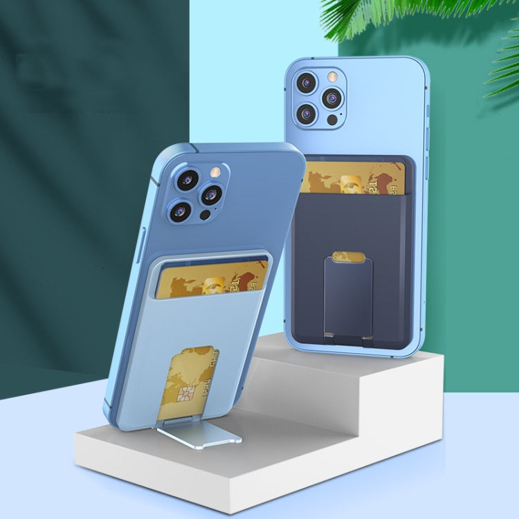 CY133H Silicone Magnetic Phone Holder with Card Holder Function(Pine Needle Green)