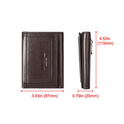 HUMERPAUL BP992 RFID Anti-Magnetic Multi-Card Position Zipper Coin Purse Leather Men Wallet(Dark Brown)