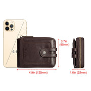HUMERPAUL BP948-s RFID Anti-Theft Brush Men Leather Wallet Short Coin Purse(Black)