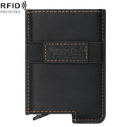 HUMERPAUL BP977 RFID Anti-Theft Card Box Leather Automatic Credit Card Set(Black)