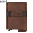 HUMERPAUL BP977 RFID Anti-Theft Card Box Leather Automatic Credit Card Set(Dark Brown) - Antimagnetic RFID Package by HUMERPAUL | Online Shopping South Africa | PMC TechLife | Buy Now Pay Later Mobicred