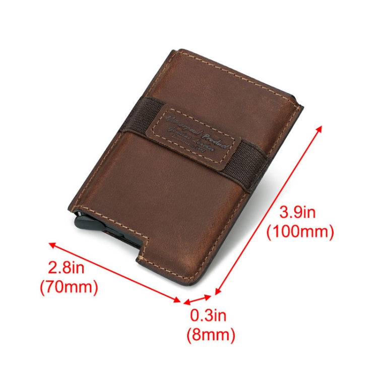 HUMERPAUL BP977 RFID Anti-Theft Card Box Leather Automatic Credit Card Set(Black)