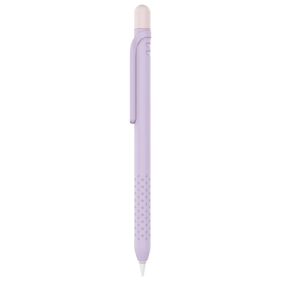 CY152 Magnetic Silicone Storage Colorblock Pen Holder For Apple Pencil 1(Purple)
