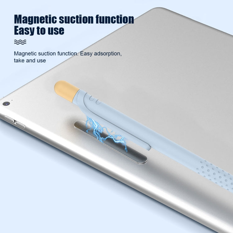 CY152 Magnetic Silicone Storage Colorblock Pen Holder For Apple Pencil 1(Midnight Blue)