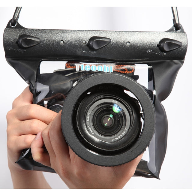 Tteoobl  20m Underwater Diving Camera Housing Case Pouch  Camera Water-resistant Dry Bag, Size: M(Black)