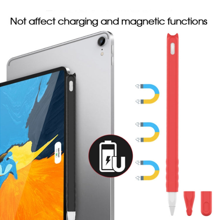 2 PCS Cartoon Touch Silicone Pen Case For Apple Pencil 2(Red)
