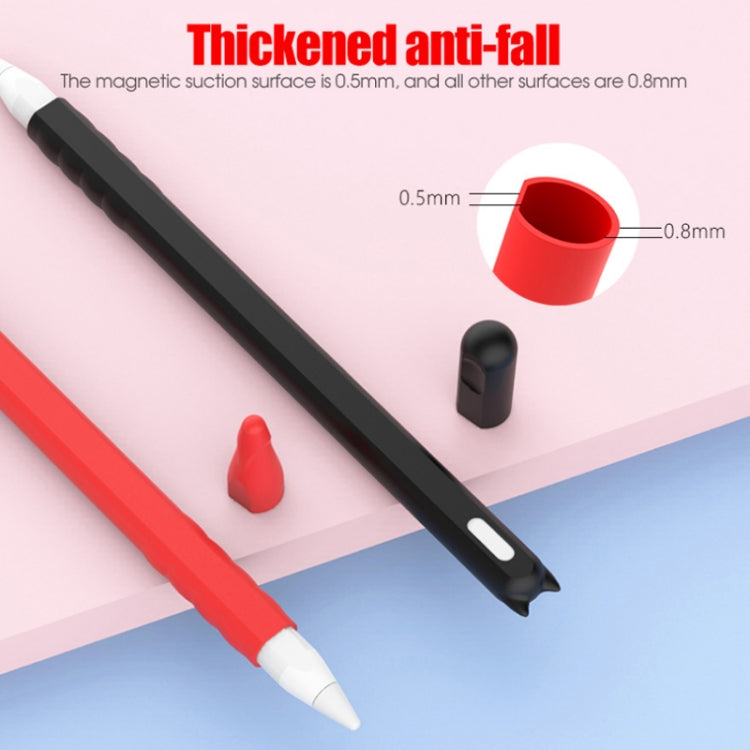 2 PCS Cartoon Touch Silicone Pen Case For Apple Pencil 2(Sky Blue)