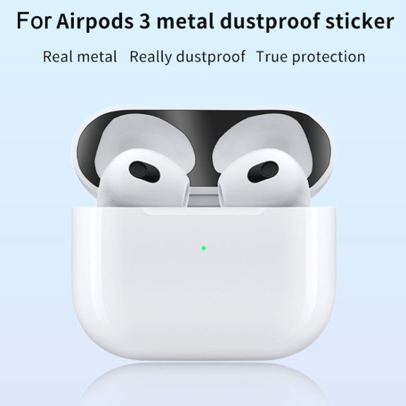 2 PCS Headphone Inner Cover Sticker Dustproof Protective Film For Airpods 3(Black)