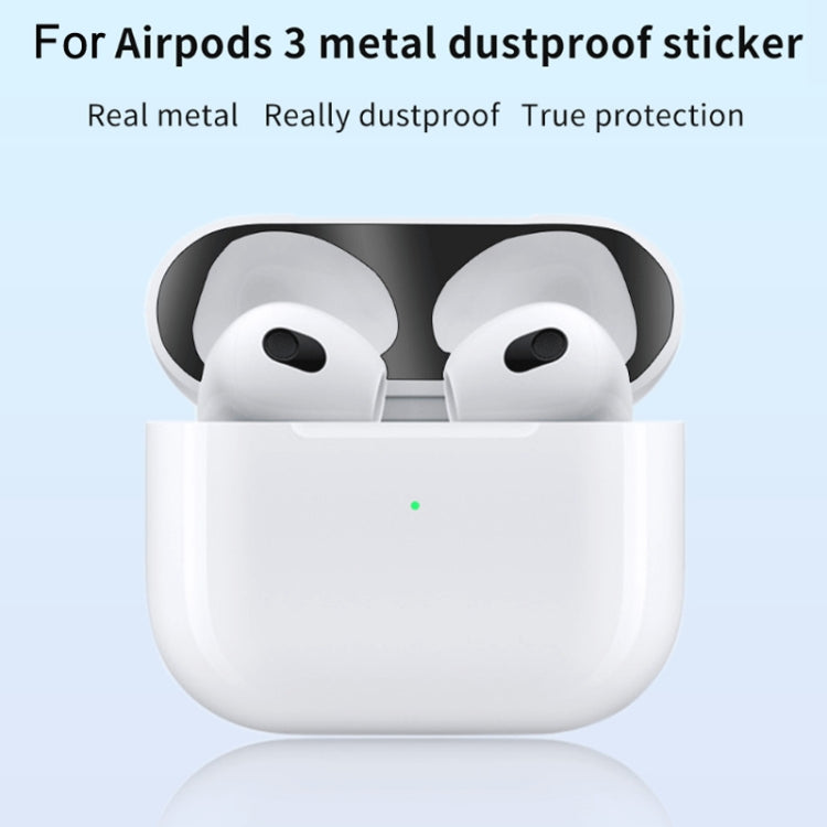 2 PCS Headphone Inner Cover Sticker Dustproof Protective Film For Airpods 3(Black)