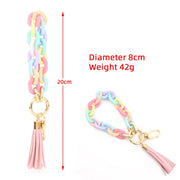 Keychain Ladies Acrylic Bracelet Jewelry(Brown)
