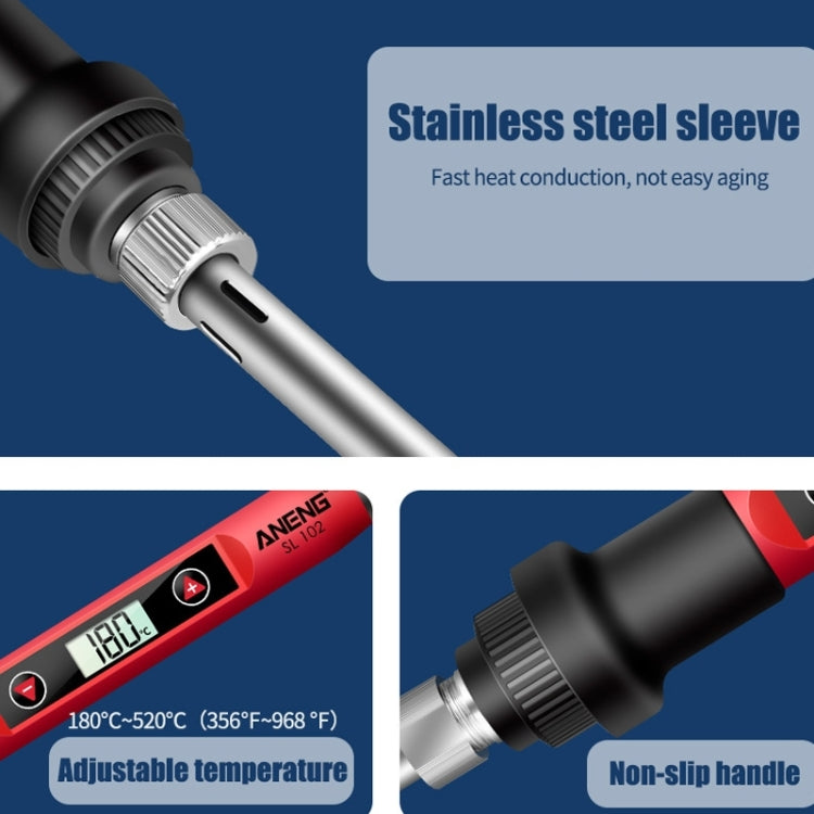 ANENG SL102 24pcs/set Digital Thermostat Household Constant Temperature Soldering Iron Set 60W Internal Heat Welding Tool Kit(EU Plug)