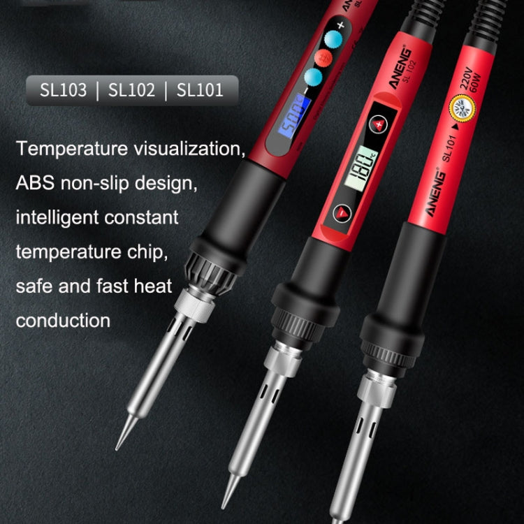 ANENG SL103 25pcs/set Intelligent Digital Display Temperature Adjustment Household Constant Temperature Soldering Iron Set 60W Internal Heat Welding Tool Kit(EU Plug)
