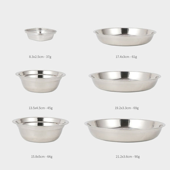 22 PCS / Set CLS Portable Stainless Steel Dinner Plate Outdoor Camping Cutlery