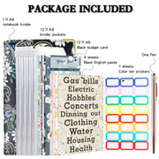 A6 PU Leather Color Printing Notebook Zipper Bag Loose-leaf Budget Binder(Phnom Penh Marbling)