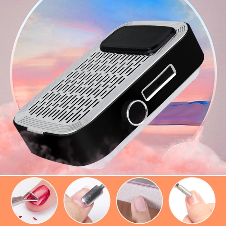 80W Wireless Rechargeable Nail Vacuum Cleaner, Specification: US Plug (Black)