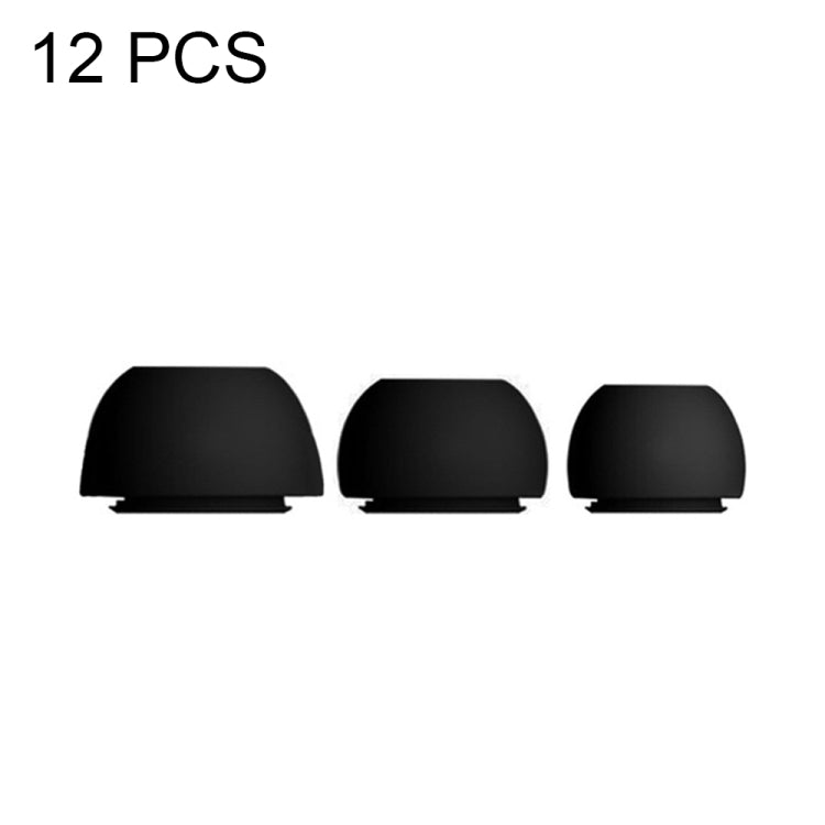 4 Sets / 12pcs In-Ear Headphones Silicone Earphone Earbud Case For AirPods Pro / Pro 2(Black)