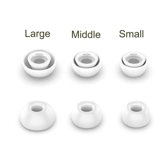 4 Sets / 12pcs In-Ear Headphones Silicone Earphone Earbud Case For AirPods  Pro / Pro 2(White)