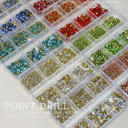 2 Sets Nail Art 6 Grid Pointed Bottom Diamond Nail Jewelry, Specification: 06 Light Pink