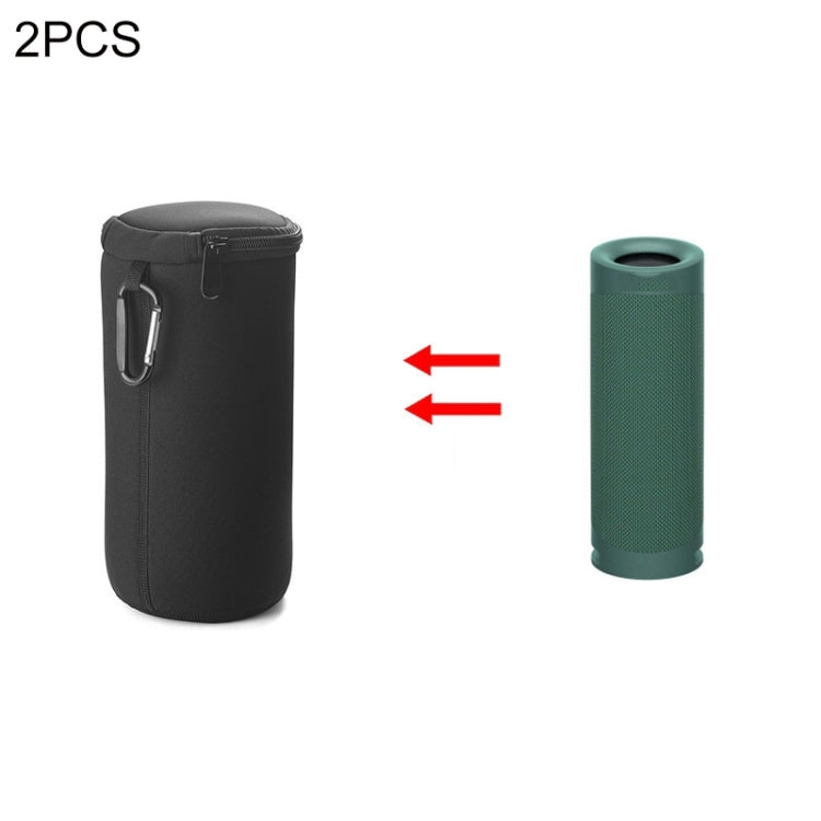 2 PCS Wireless Bluetooth Speaker Portable Water-resistant Case For Sony SRS-XB23(Black)