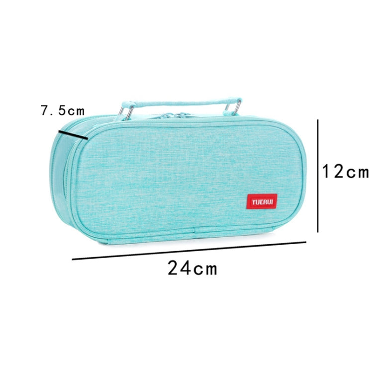 Large Capacity Multi-layer Portable Stationery Bag Canvas Pen Bag(Black)