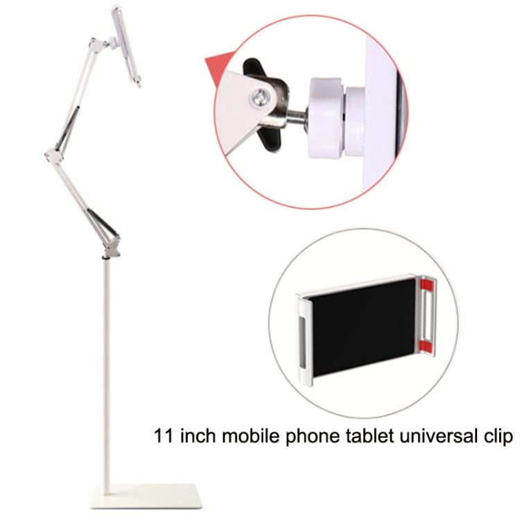 135cm Mobile Phone Tablet Live Broadcast Bedside Lifting Bracket Cantilever Floor Model (White)
