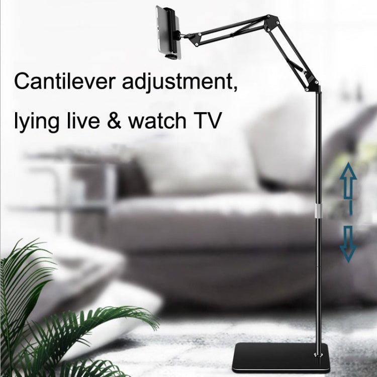 135cm Mobile Phone Tablet Live Broadcast Bedside Lifting Bracket Floor Model (White)