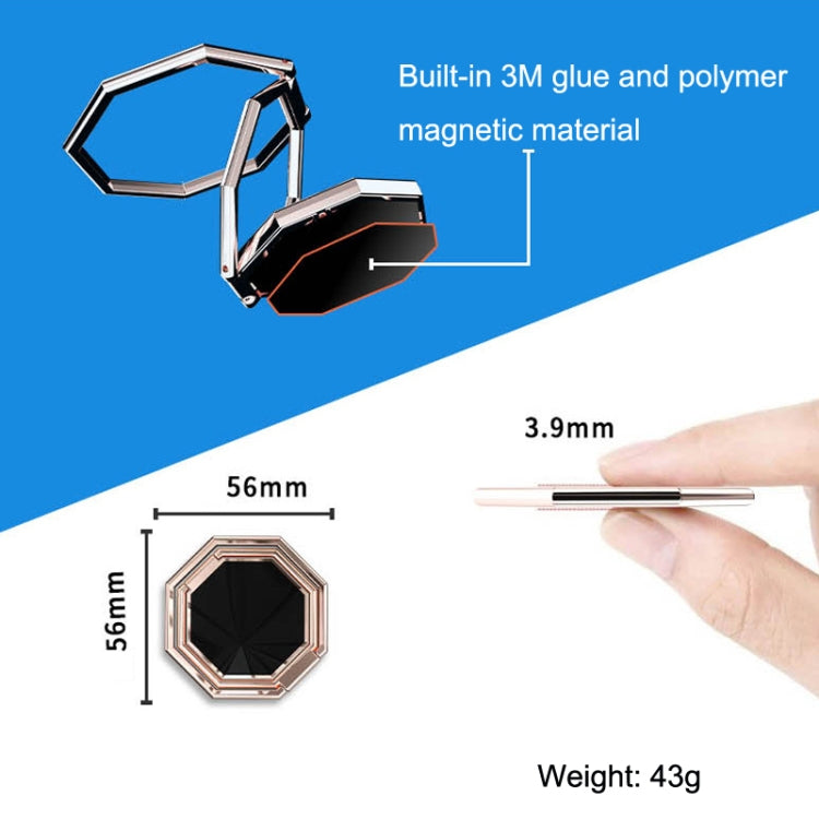Metal Ring Buckle Live Rotating Magnetic Suction Car Desktop Tablet Folding Phone Bracket(Rose Red)
