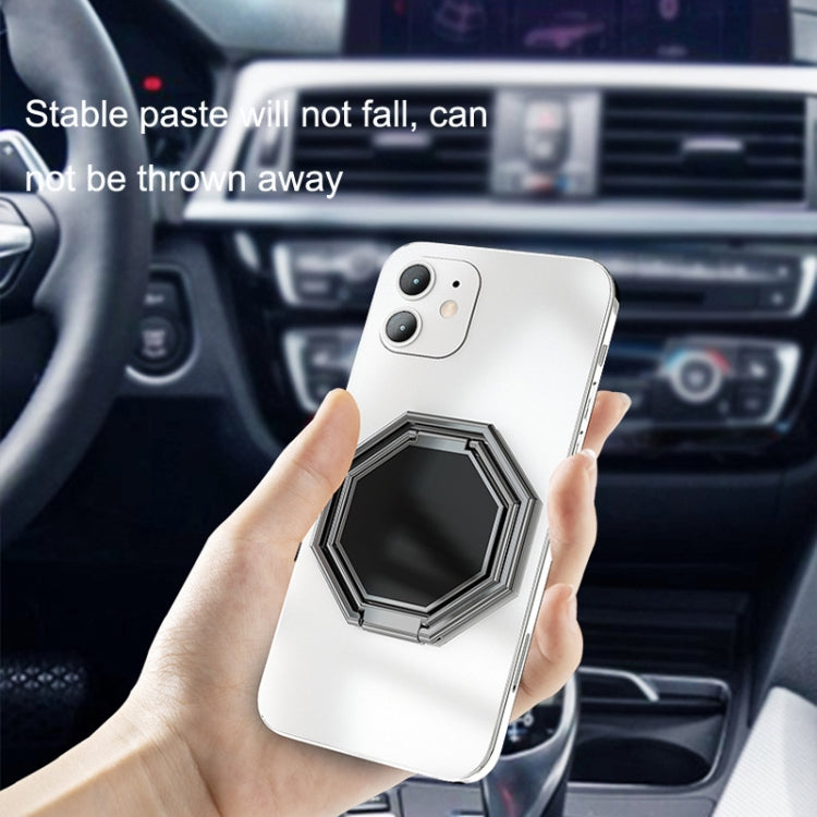Metal Ring Buckle Live Rotating Magnetic Suction Car Desktop Tablet Folding Phone Bracket(Rose Red)