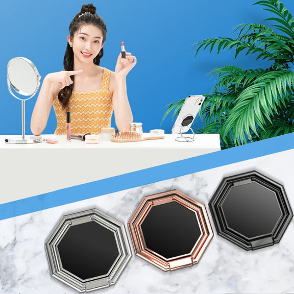 Metal Ring Buckle Live Rotating Magnetic Suction Car Desktop Tablet Folding Phone Bracket(Rose Red)