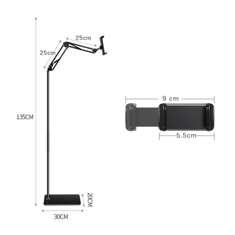 135cm Cantilever Floor Model Mobile Phone Live Broadcast Bedside Lifting Bracket