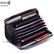 1659 RFID Anti-magnetic Anti-theft Passport Bag Document Bag Wallet(Lotus)