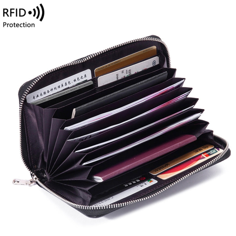 1659 RFID Anti-magnetic Anti-theft Passport Bag Document Bag Wallet(Lotus)
