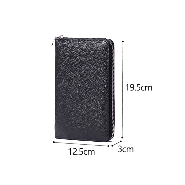 1659 RFID Anti-magnetic Anti-theft Passport Bag Document Bag Wallet(Brown)