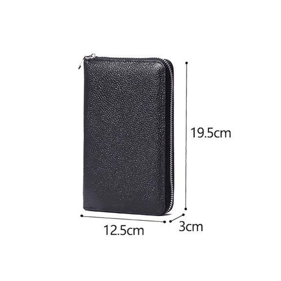 1659 RFID Anti-magnetic Anti-theft Passport Bag Document Bag Wallet(Brown)