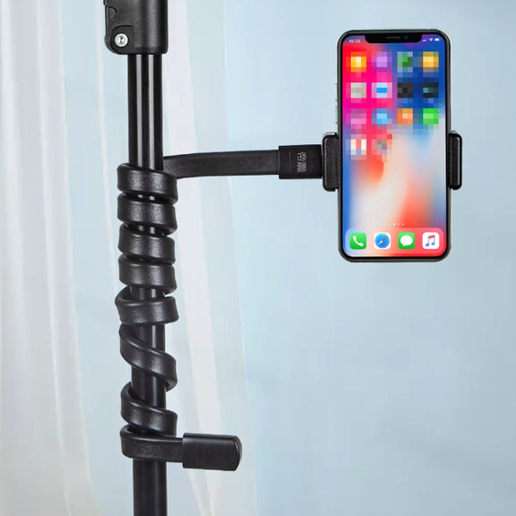 DiHao Bending Adjustment Hose Mobile Phone Live Broadcast Support(Hose+Double Hole Phone Clip)