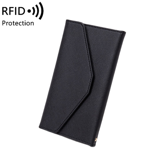 1655 RFID Anti-magnetic Anti-theft Passport Bag Document Bag Card Bag(Deep Blue)