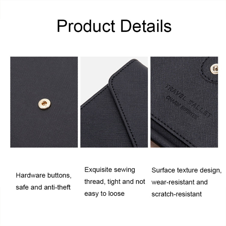 1655 RFID Anti-magnetic Anti-theft Passport Bag Document Bag Card Bag(Red)