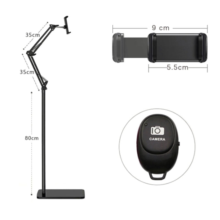 155cm Live Broadcast Bedside Cantilever Floor Bracket Bluetooth Remote Control Model (Black)