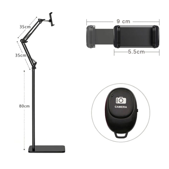 155cm Live Broadcast Bedside Cantilever Floor Bracket Bluetooth Remote Control Model (Black)